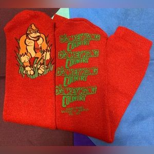 Vtg 1995 Nintendo America Donkey Kong Red Long Socks New Old Stock NWOT